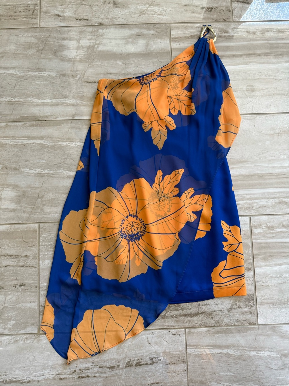 Marciano Royal Blue Dress with Orange Trim